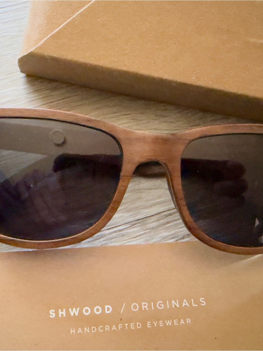 Shwood Originals Wooden Sunglasses - Brown Frame with Dark Lenses